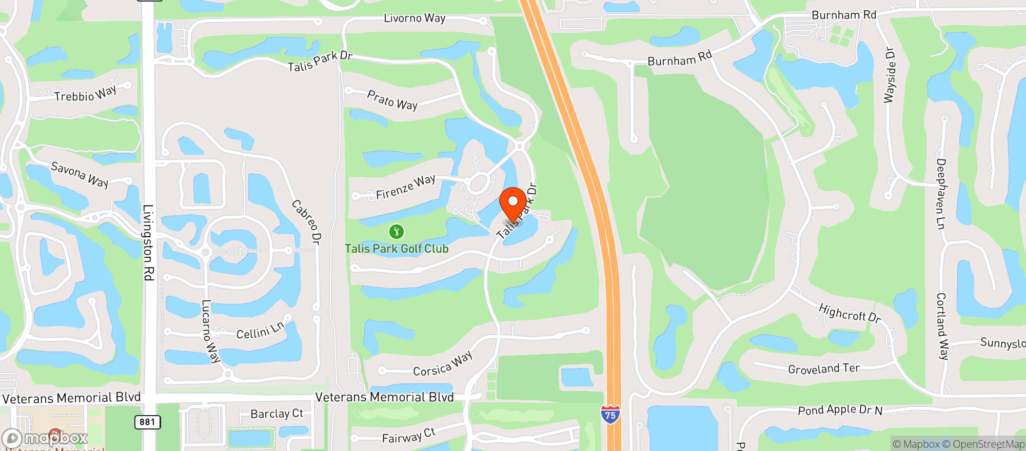 Map showing Talis Park Vyne House Clubhouse