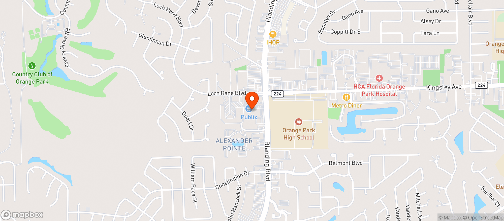 Map showing Publix
