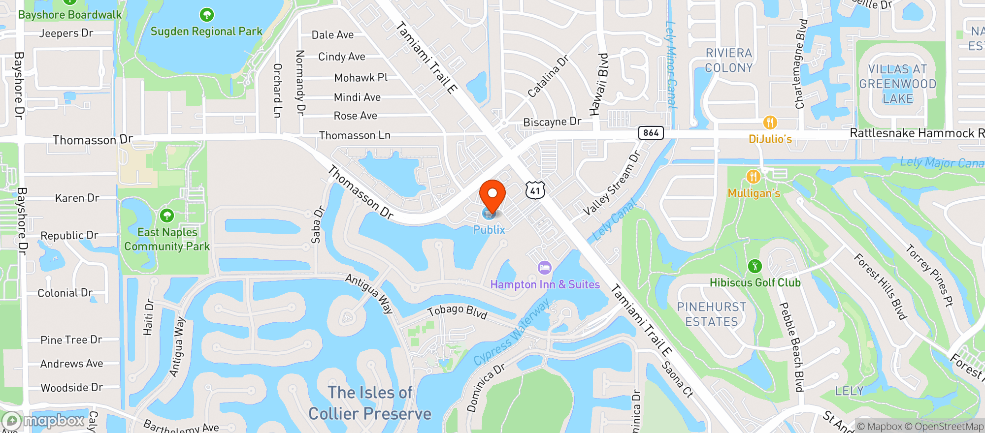 Map showing Publix