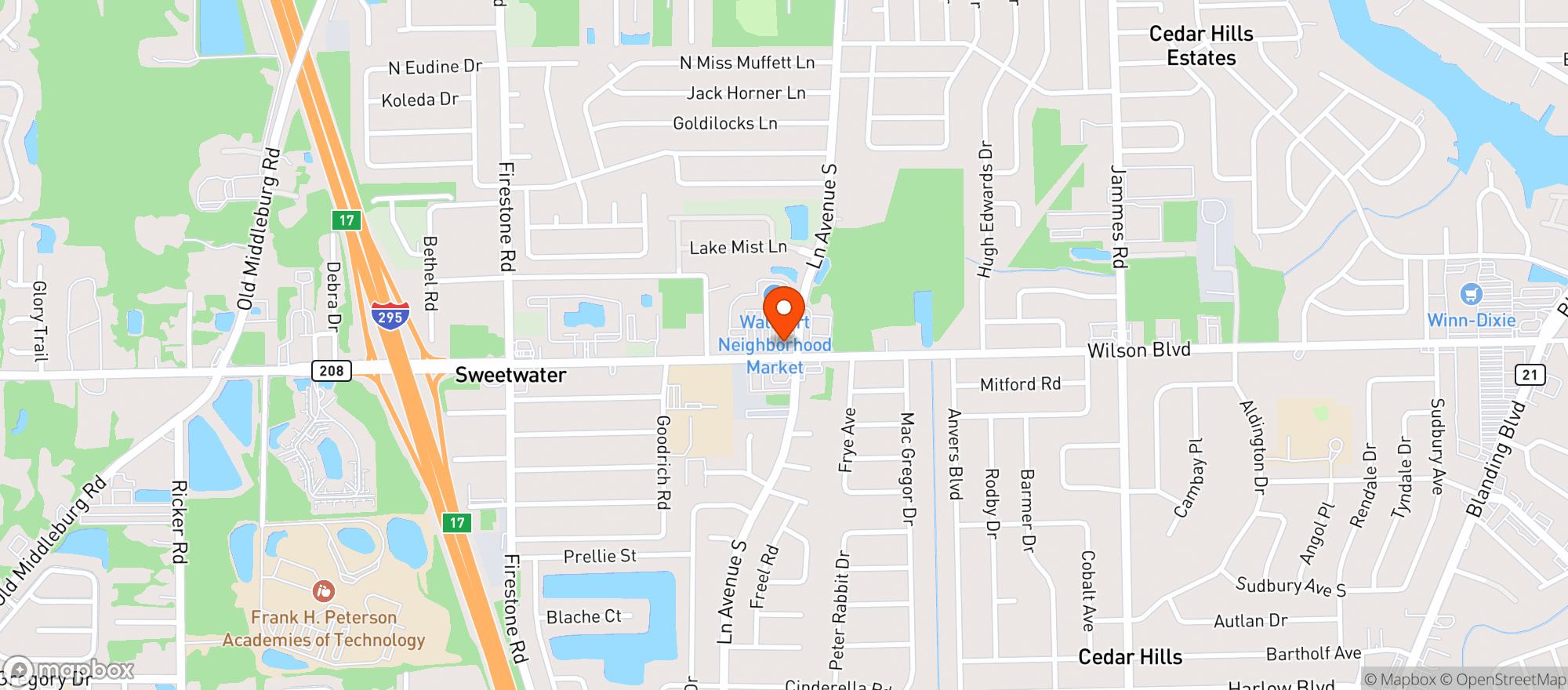 Map showing Shore Liquor @lane Ave