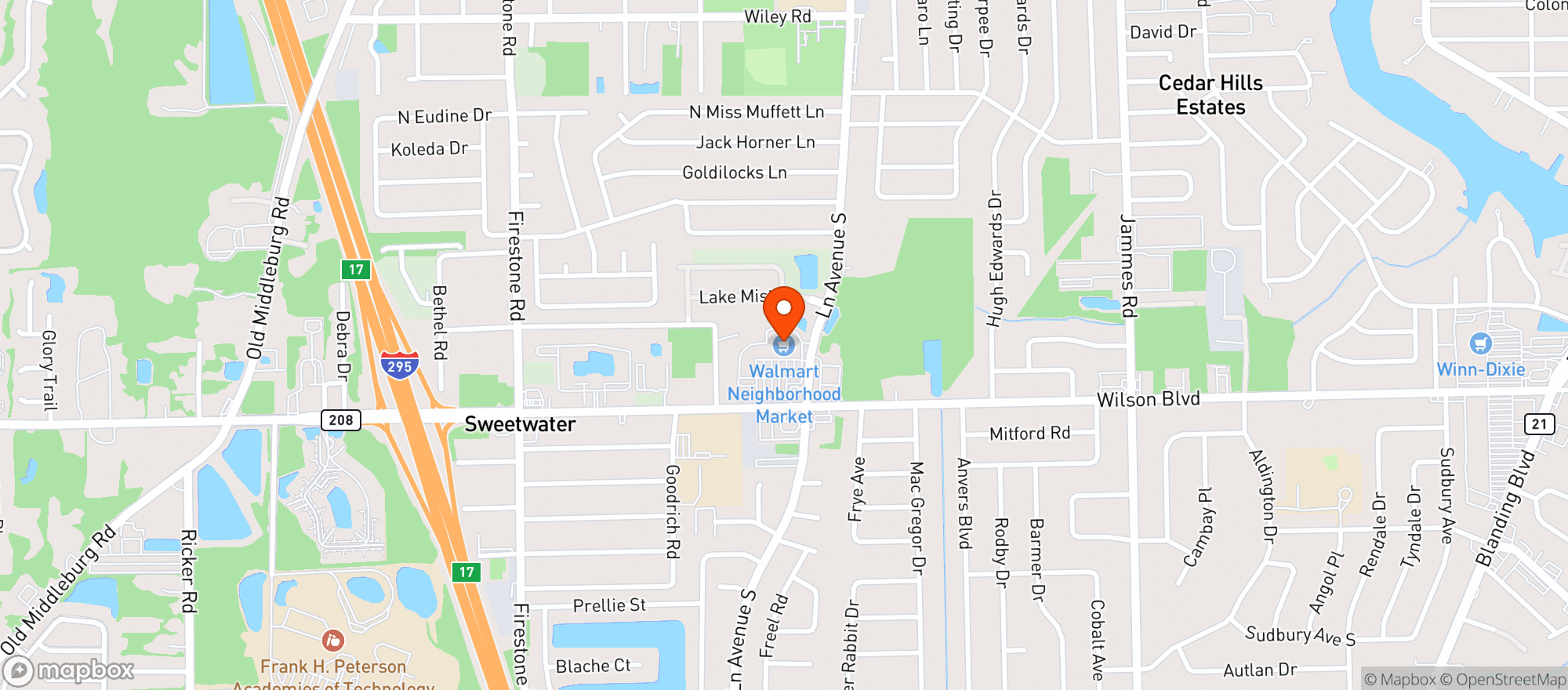 Map showing Neighborhood Market