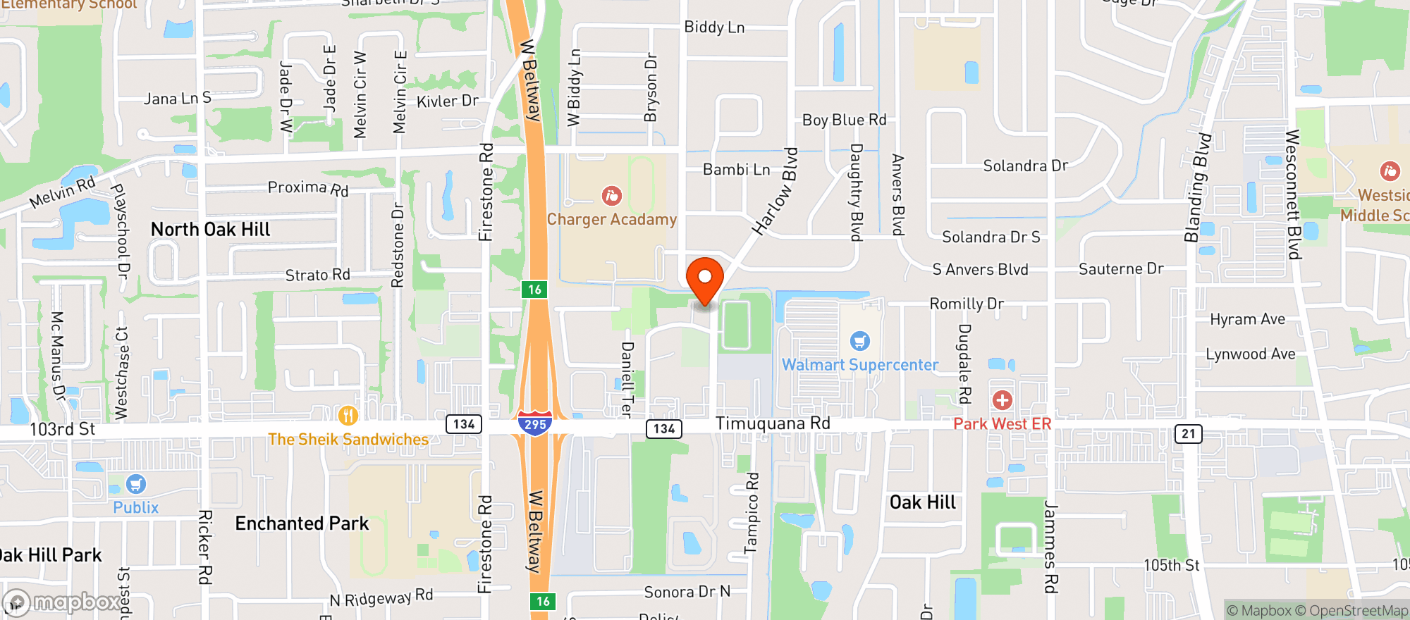 Map showing FAST STOP FOOD STORE