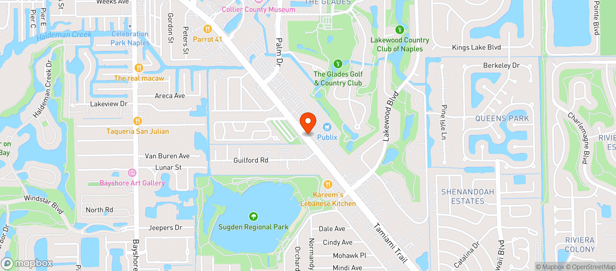 Map showing Publix Liquors