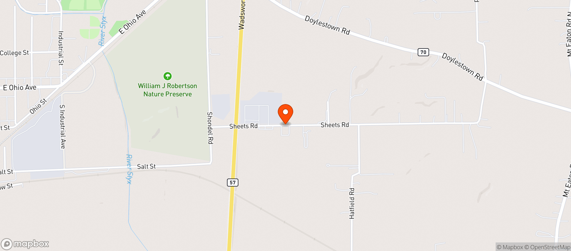 Map showing Moose Lodge