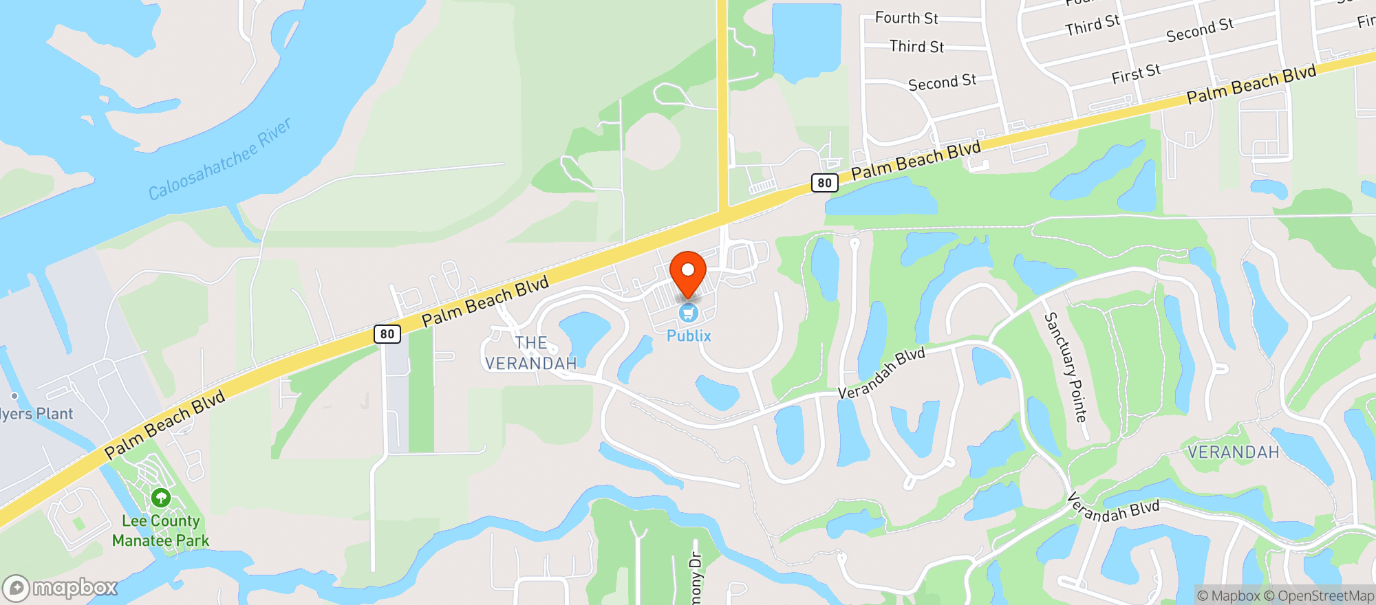Map showing Publix Super Market