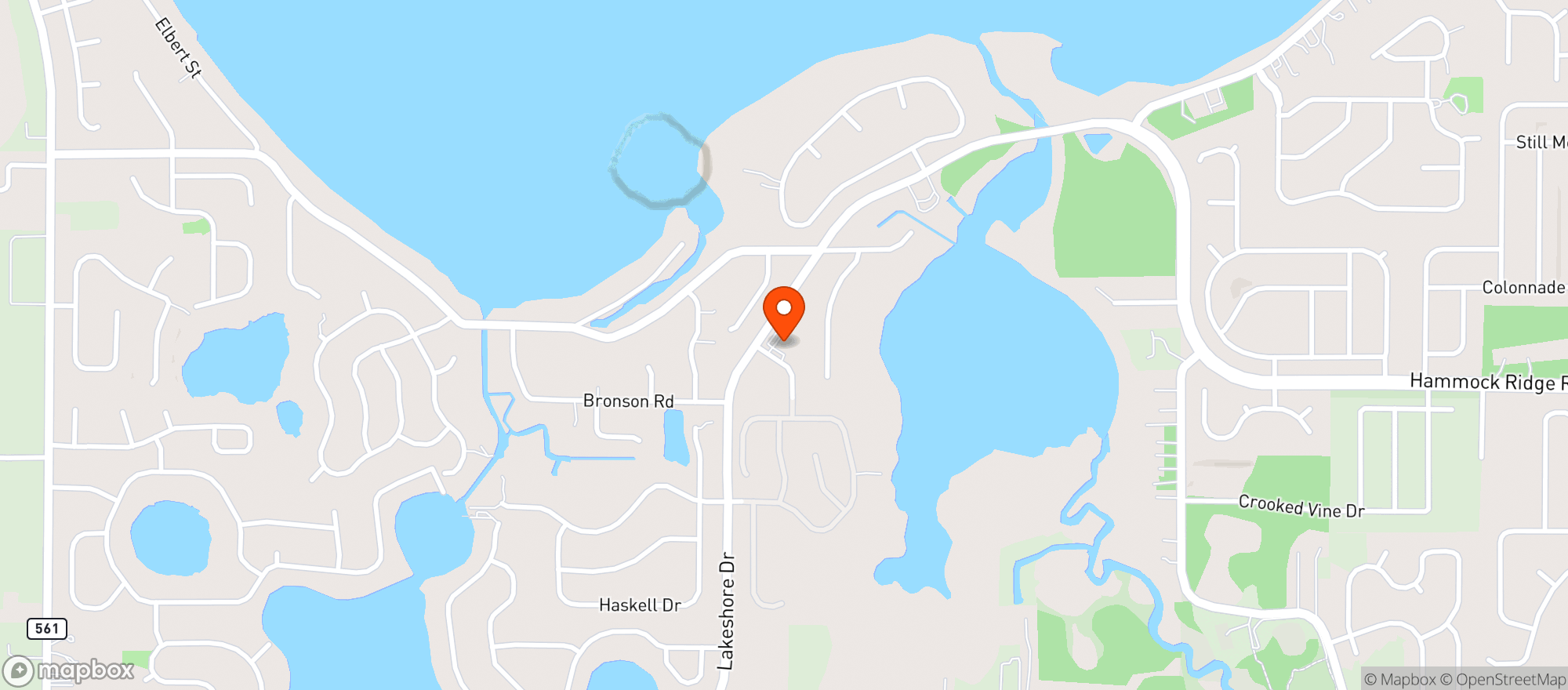 Map showing CIRCLE K (11525 KINGFISHER DR)