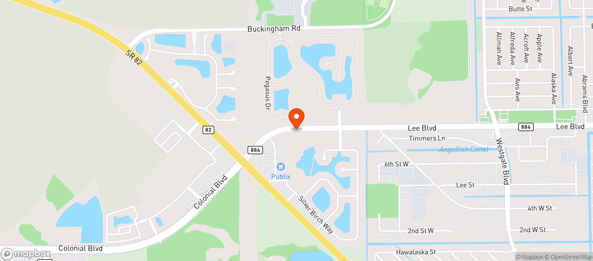 Map showing Publix Super Market