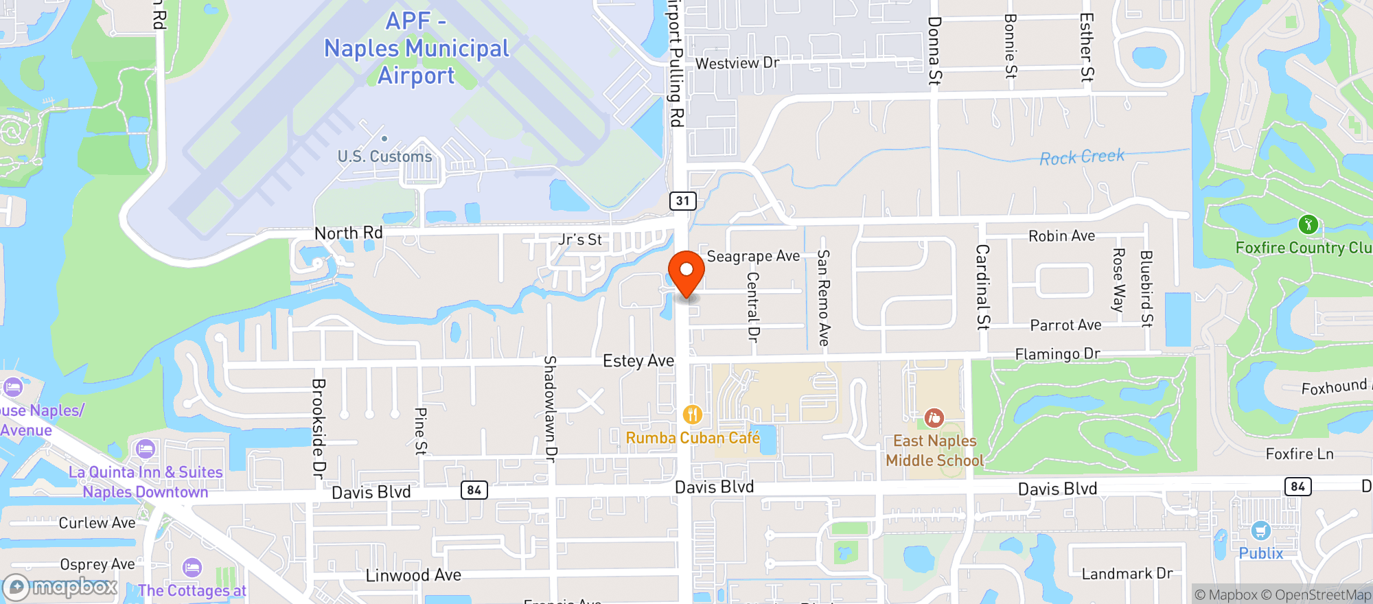 Map showing Circle K # 7627