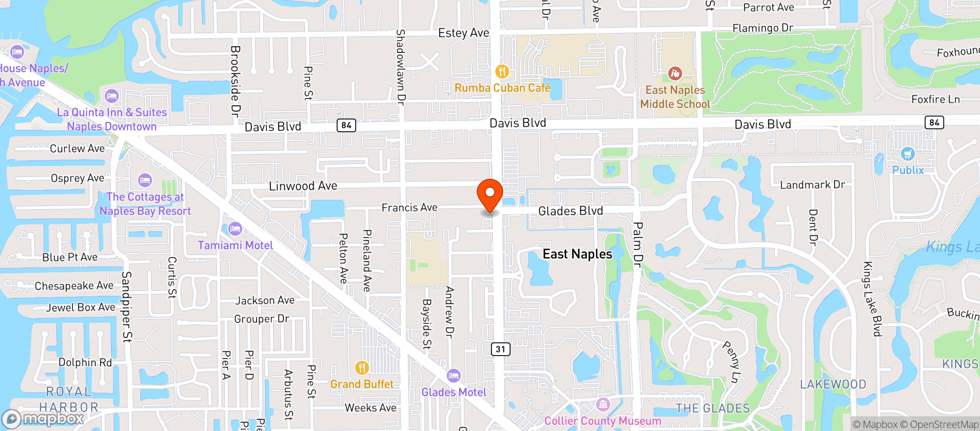 Map showing Alice Sweetwaters Bar & Grille