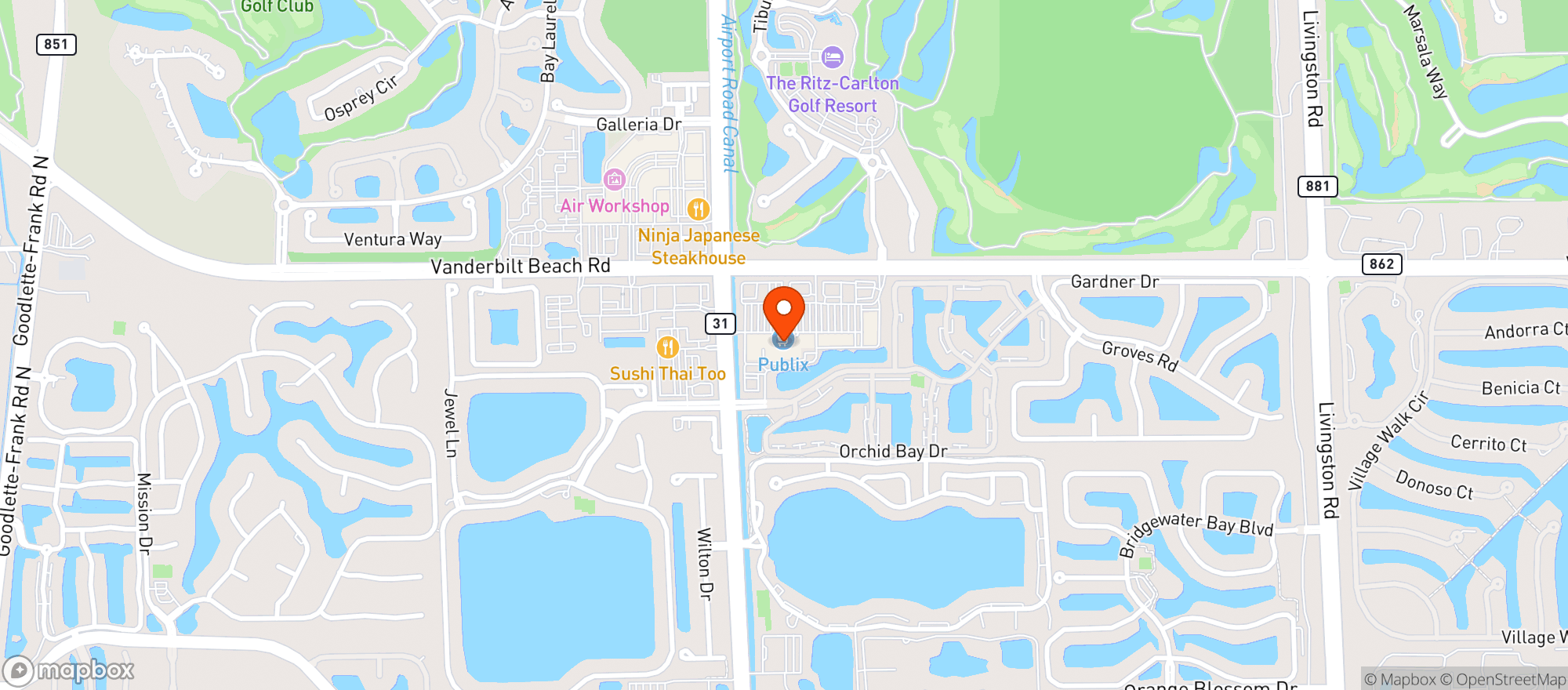 Map showing Publix