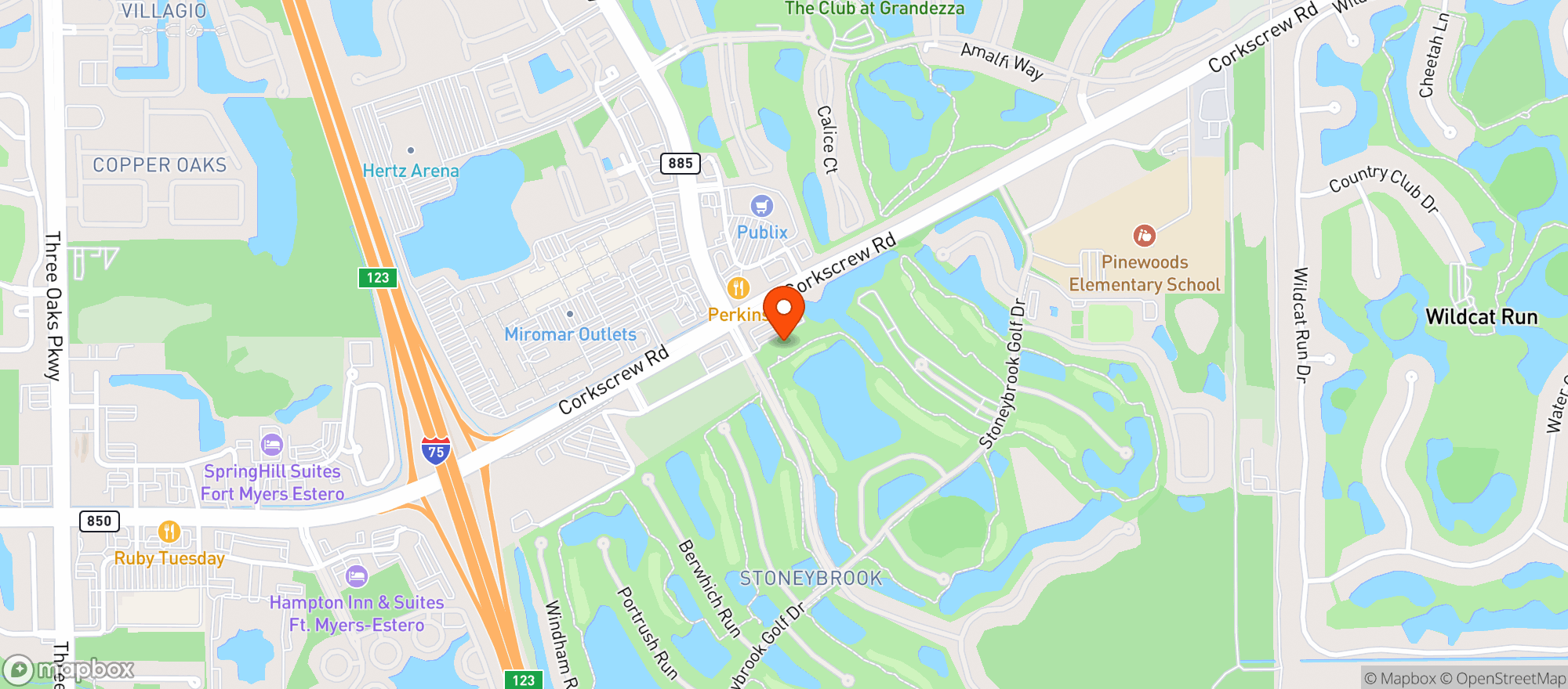 Map showing Duffys Sports Grill