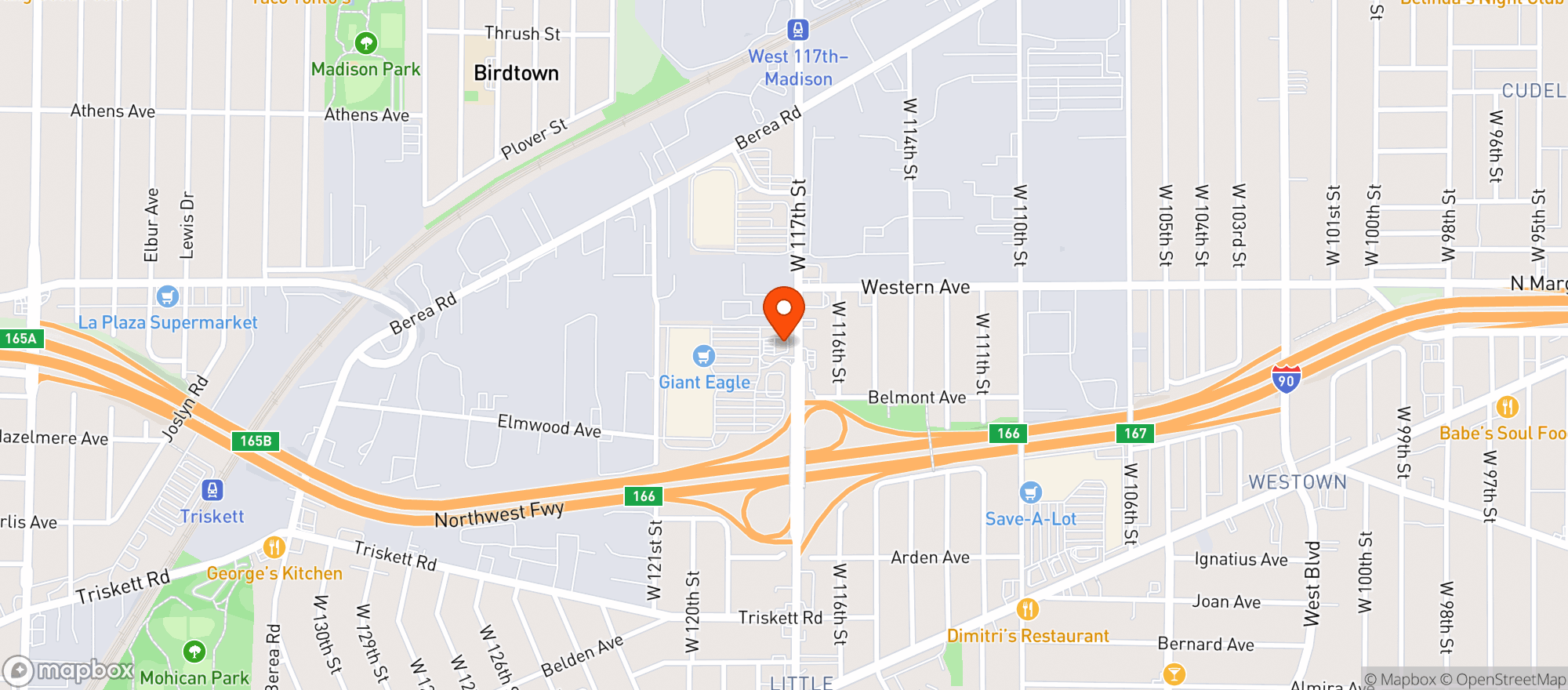 Map showing GiantEagle GetGo