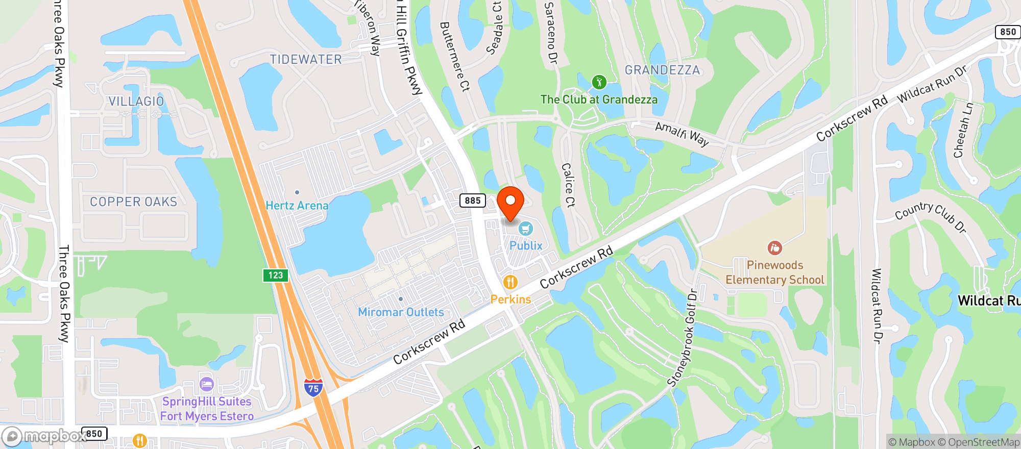 Map showing Grande Oaks Liquor