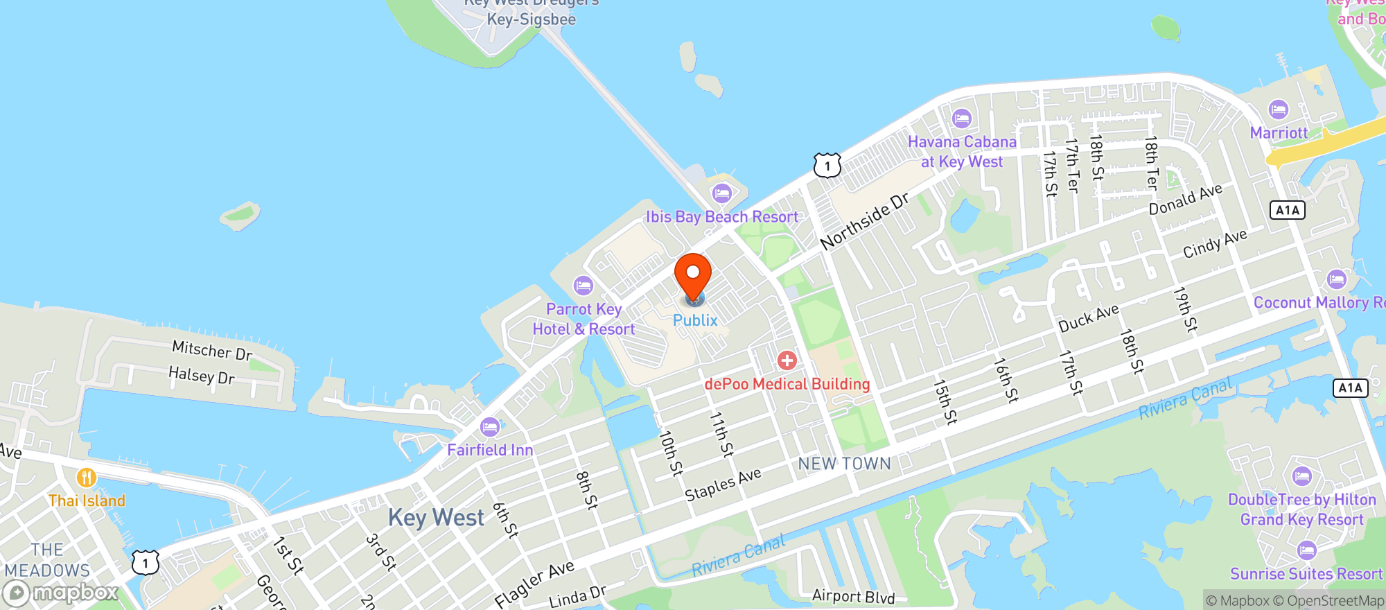 Map showing Publix