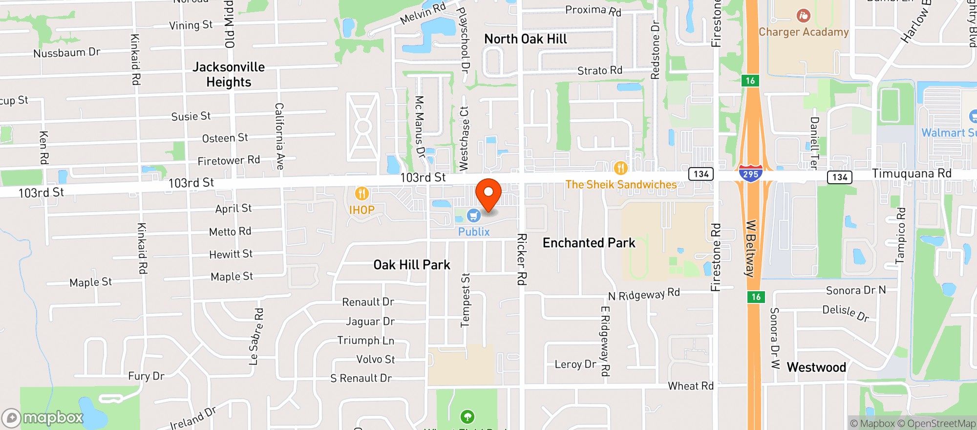 Map showing Publix