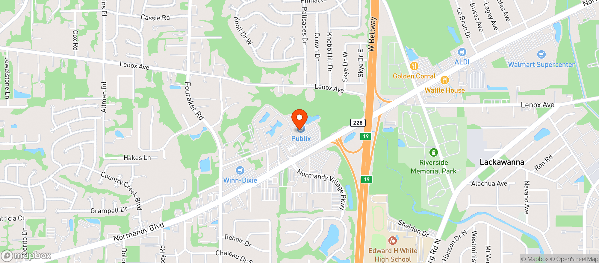 Map showing Publix