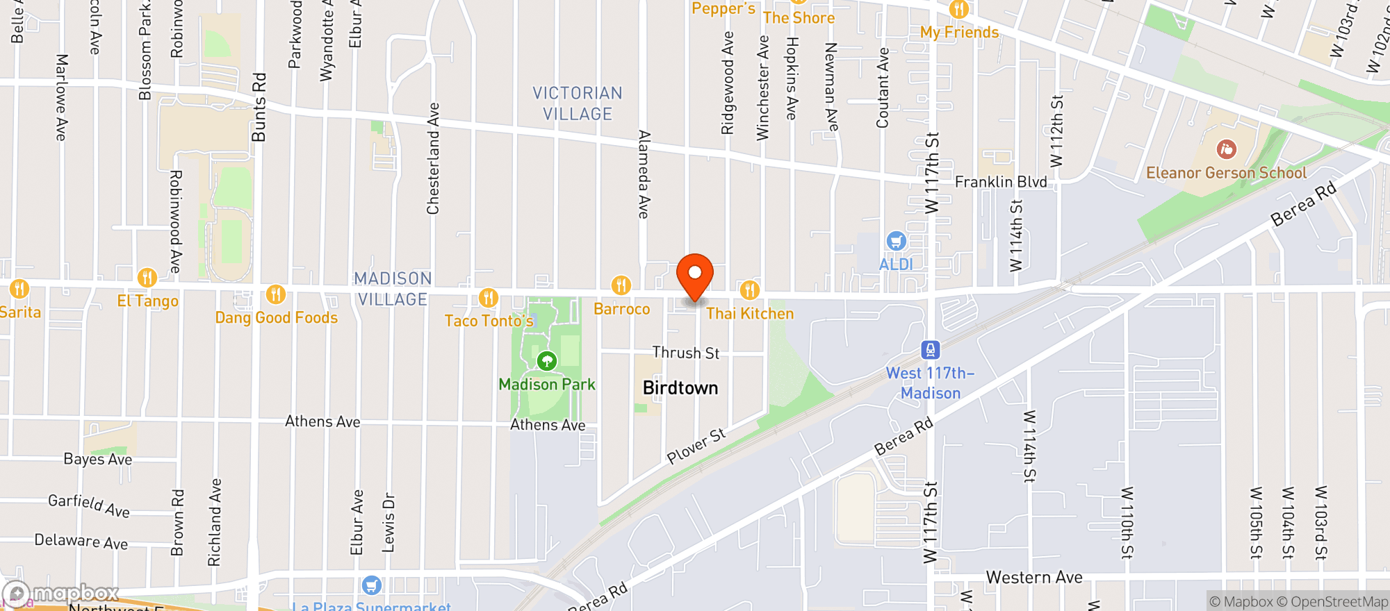 Map showing Birdietown Mini Golf And Lounge
