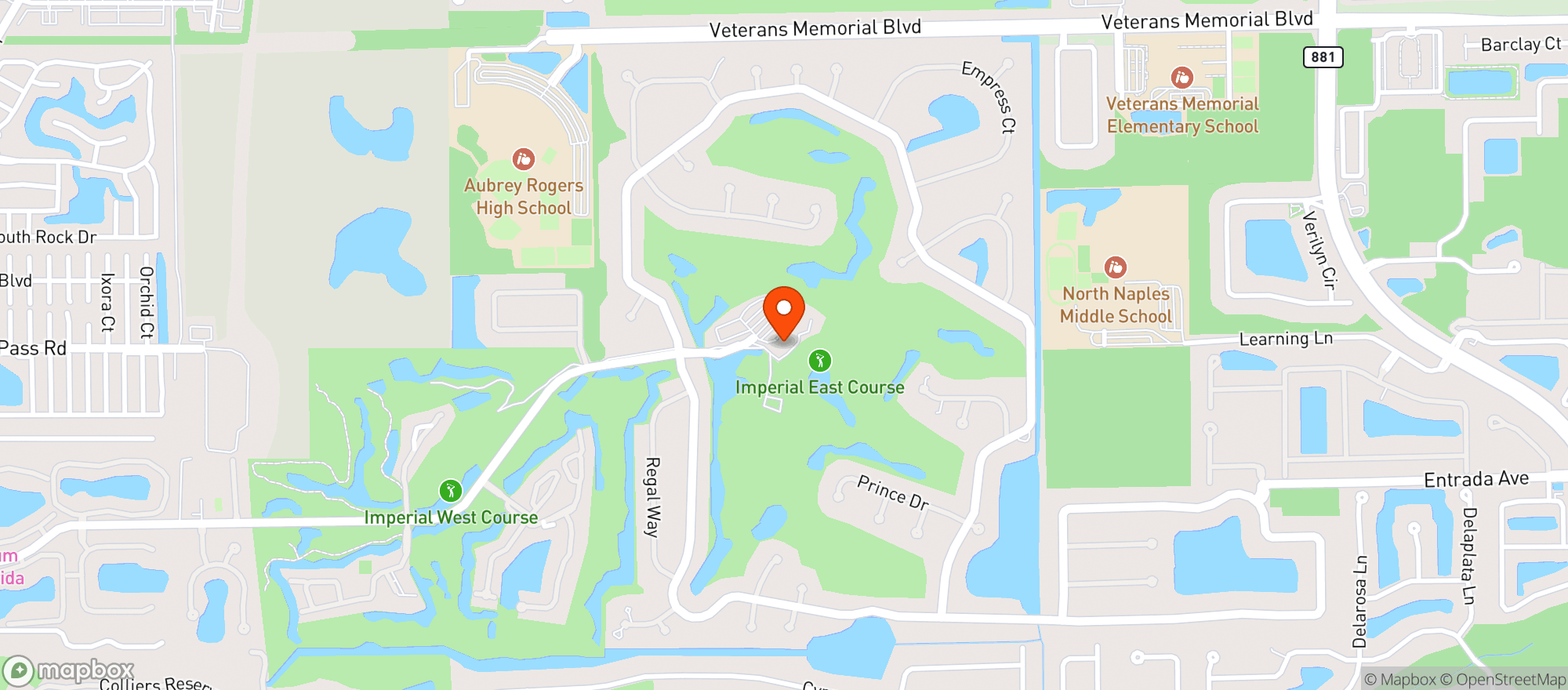 Map showing Imperial Golf Club
