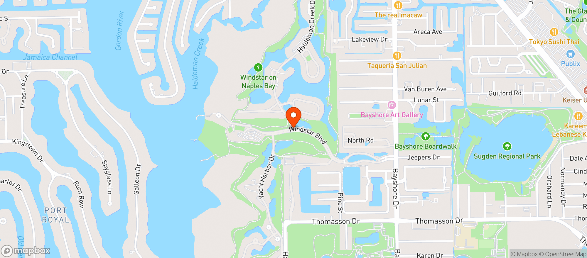 Map showing Windstar Club