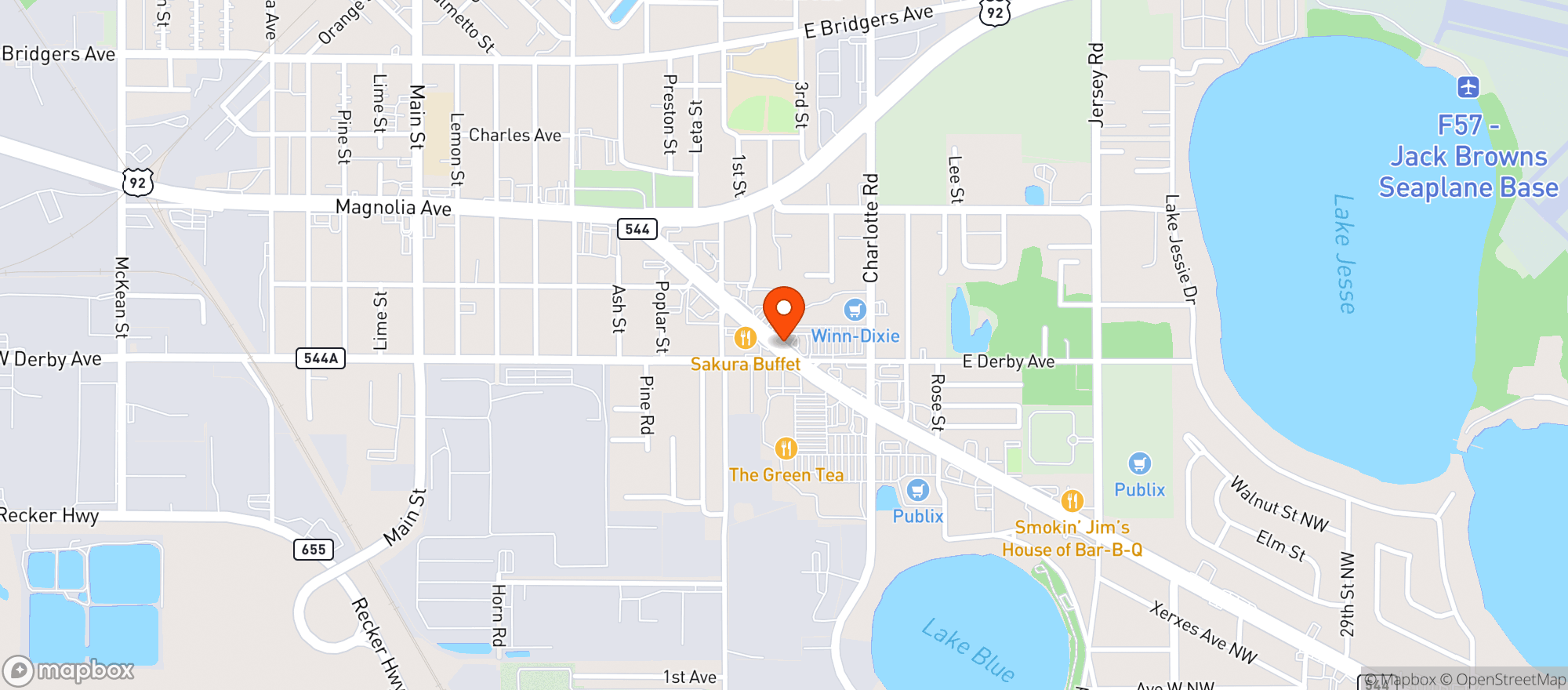 Map showing Winn Dixie #612