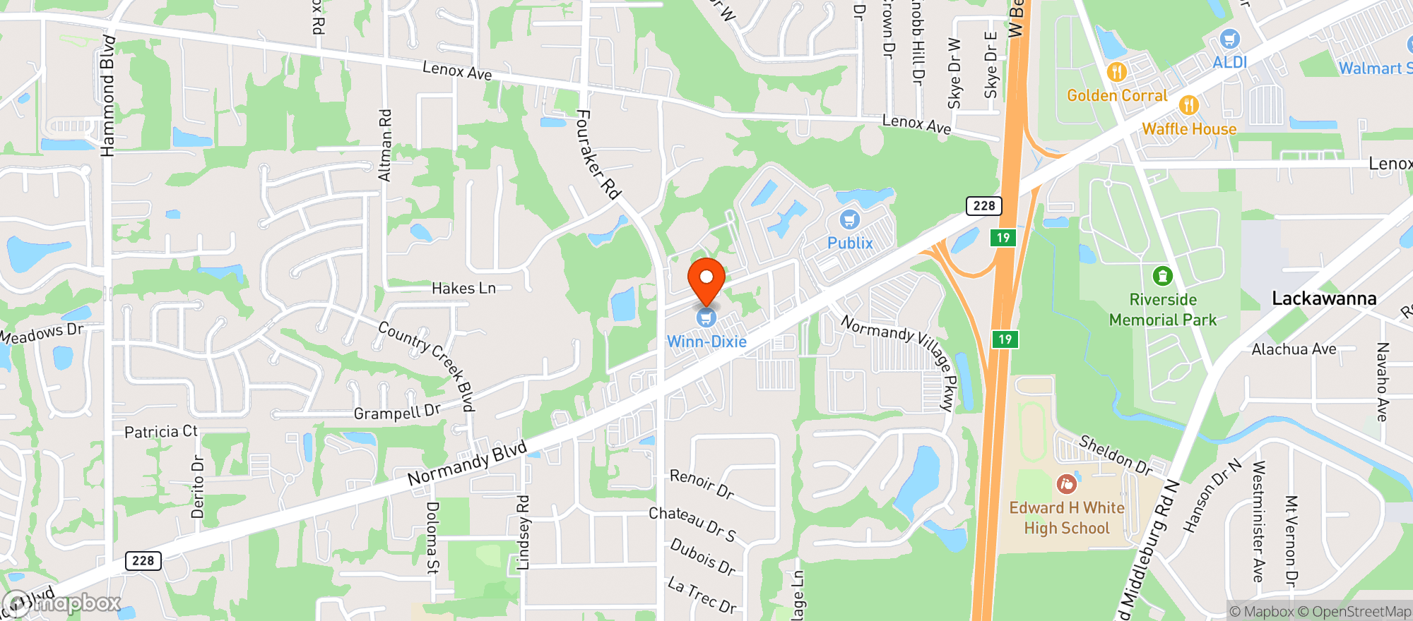 Map showing Winn Dixie