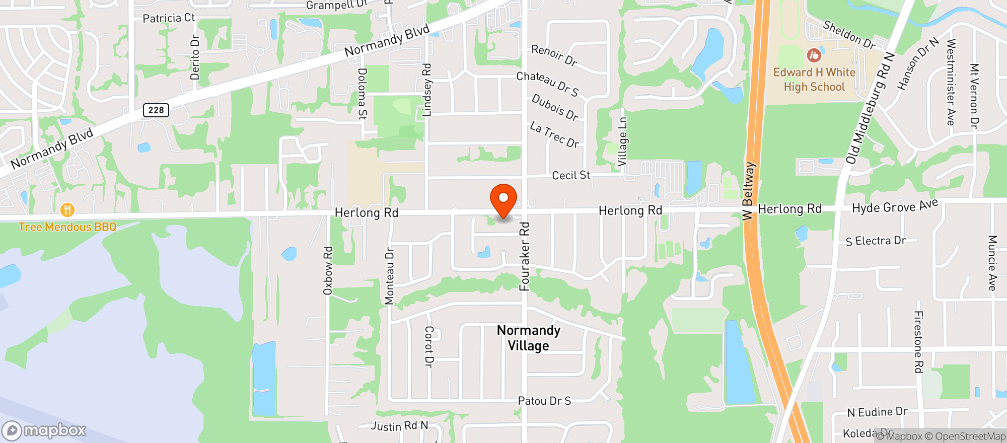 Map showing Quickway #105