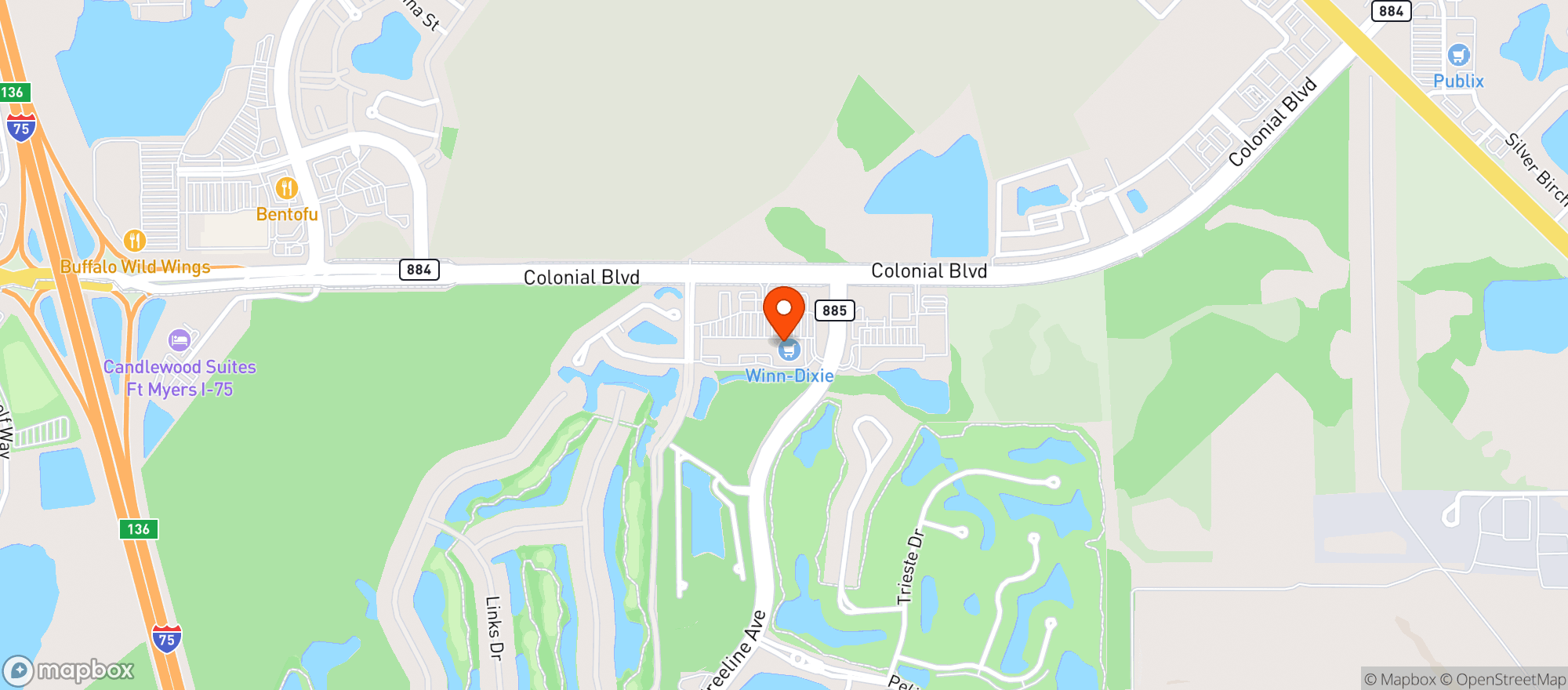 Map showing Winn-dixie Store 2521