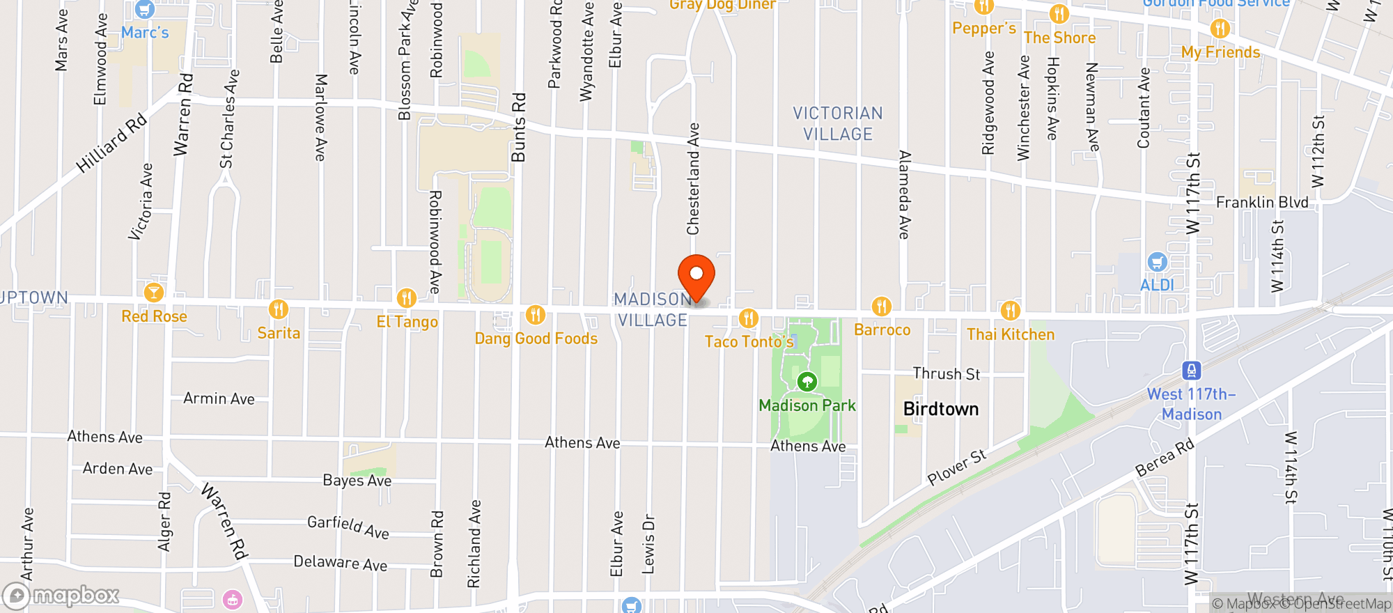 Map showing Woodstock Bbq