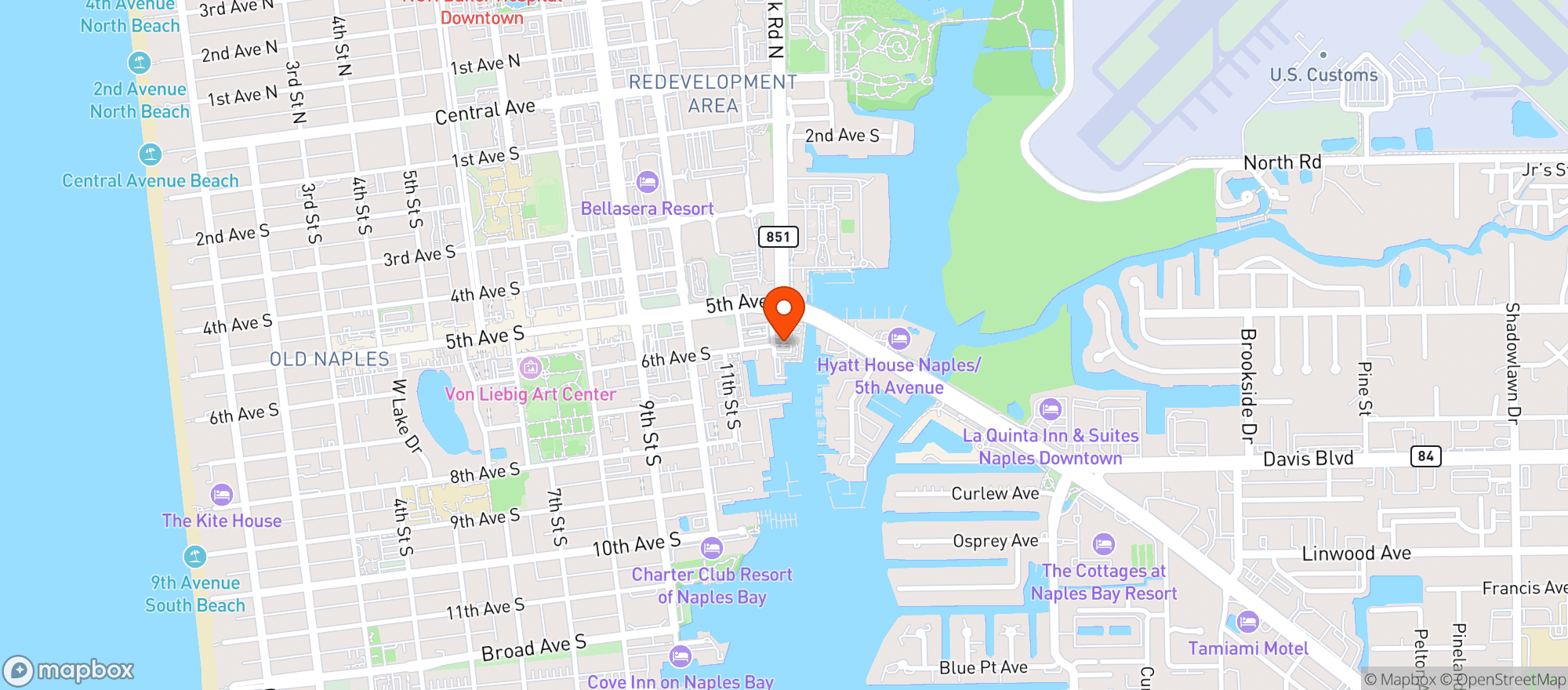 Map showing Riverwalk Ale House