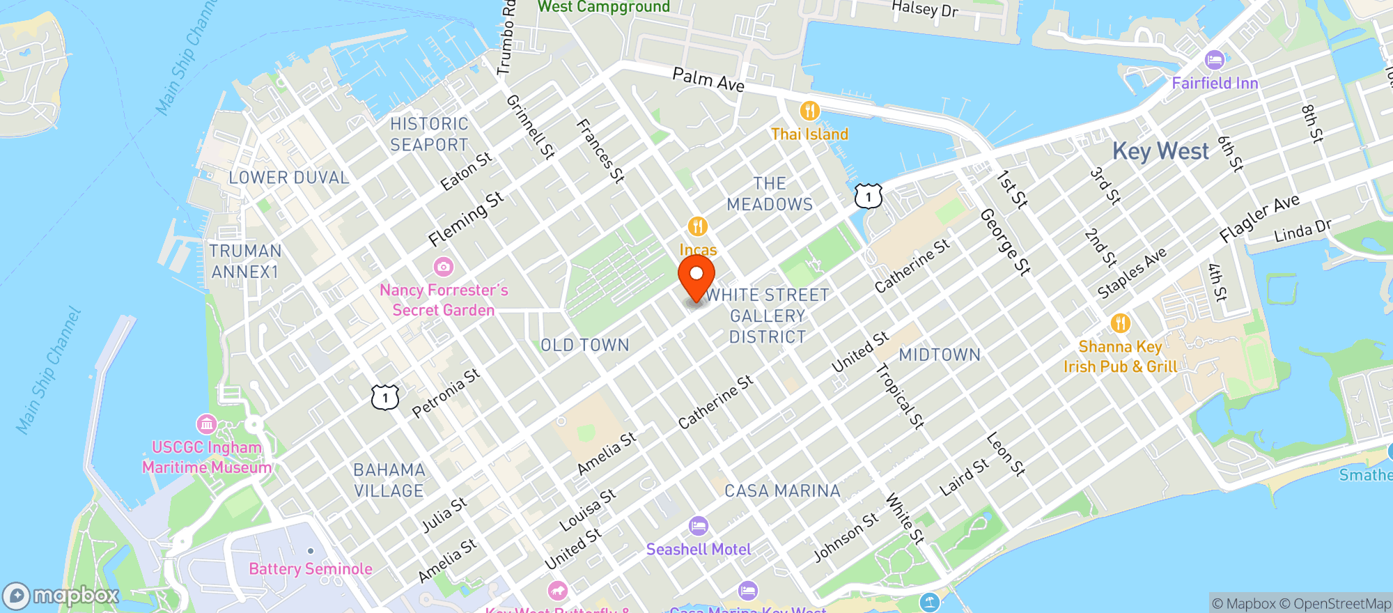 Map showing Old Town Wine & Sprits