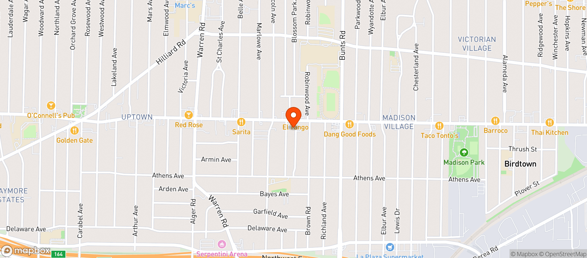 Map showing Lakewood Gas