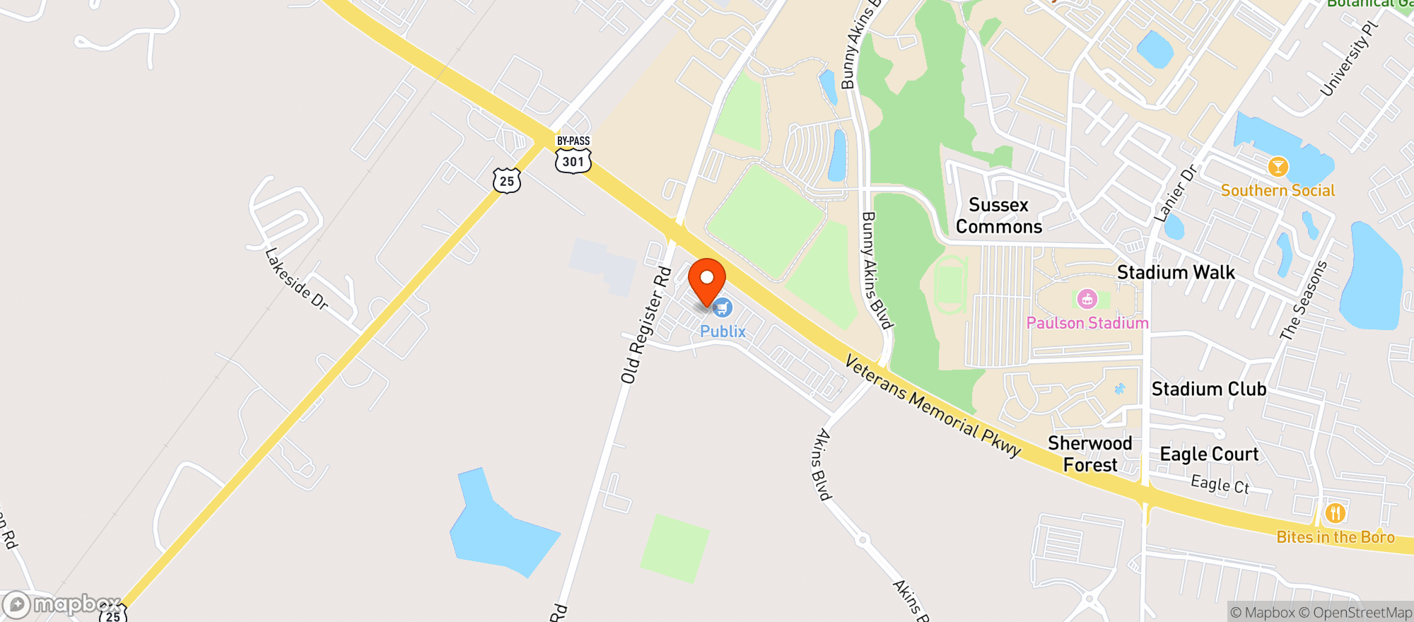 Map showing Publix Super Market