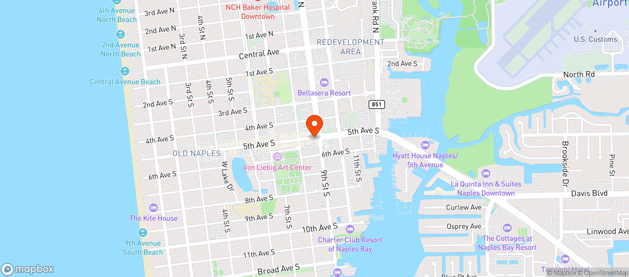 Map showing La Trattoria