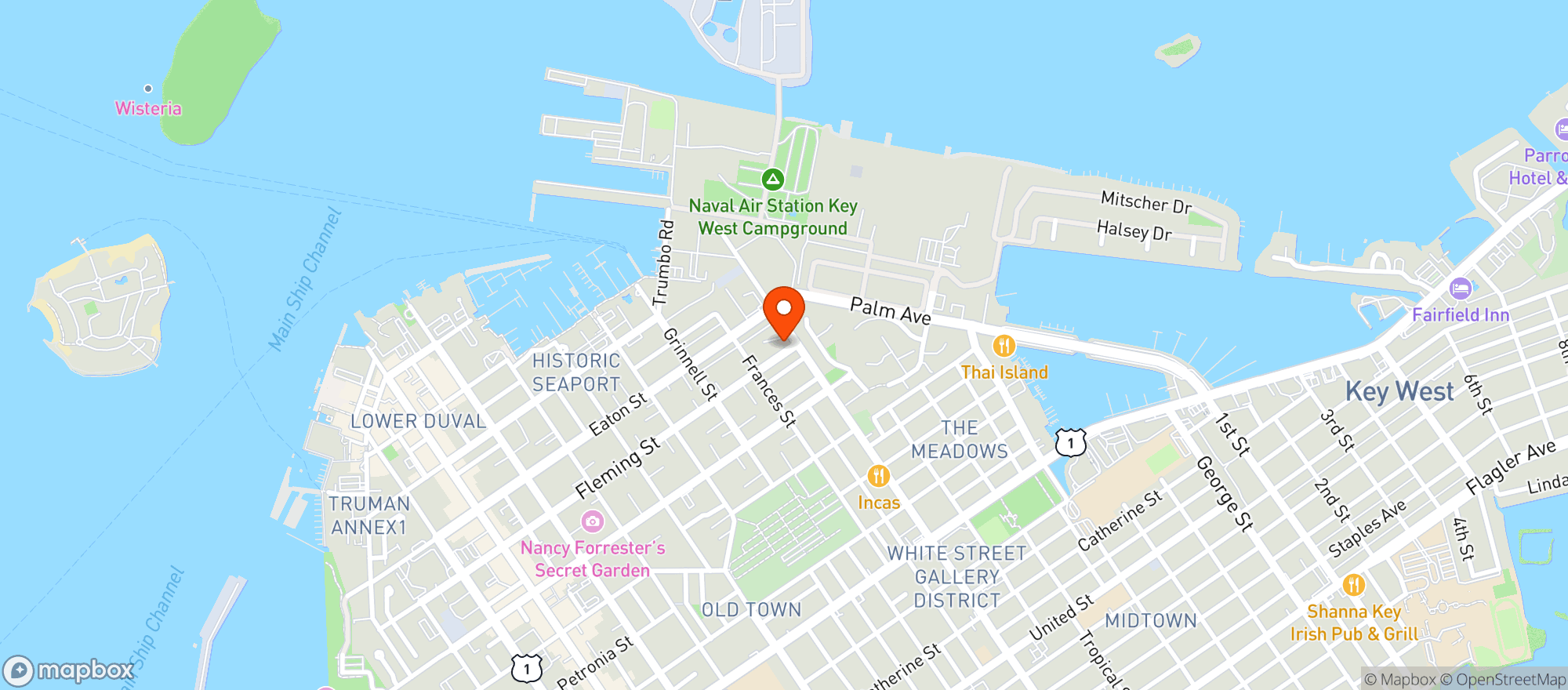 Map showing Island House