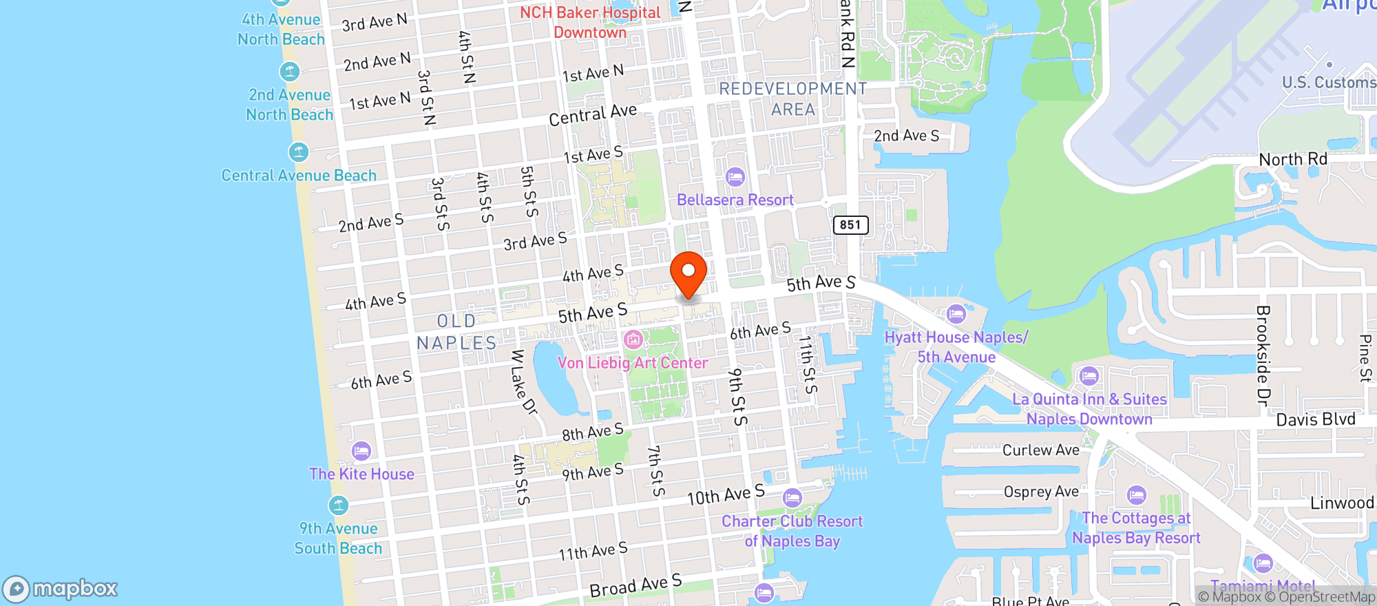 Map showing Cafe Milano