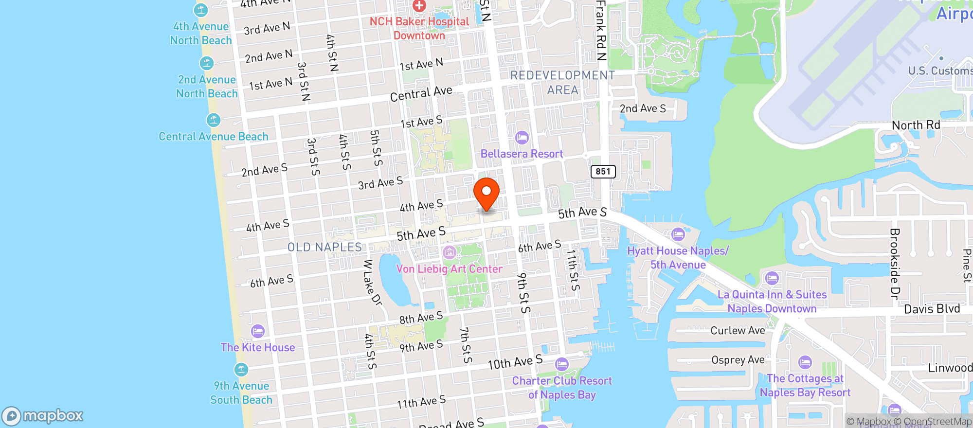 Map showing Bistro 821