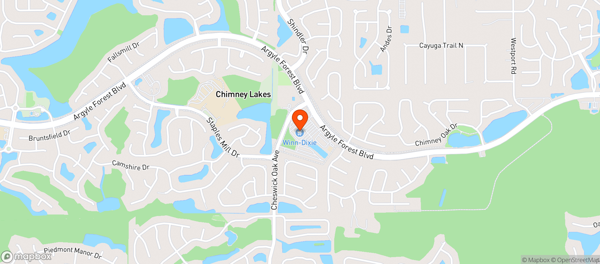 Map showing Winn Dixie Liquor Store #187