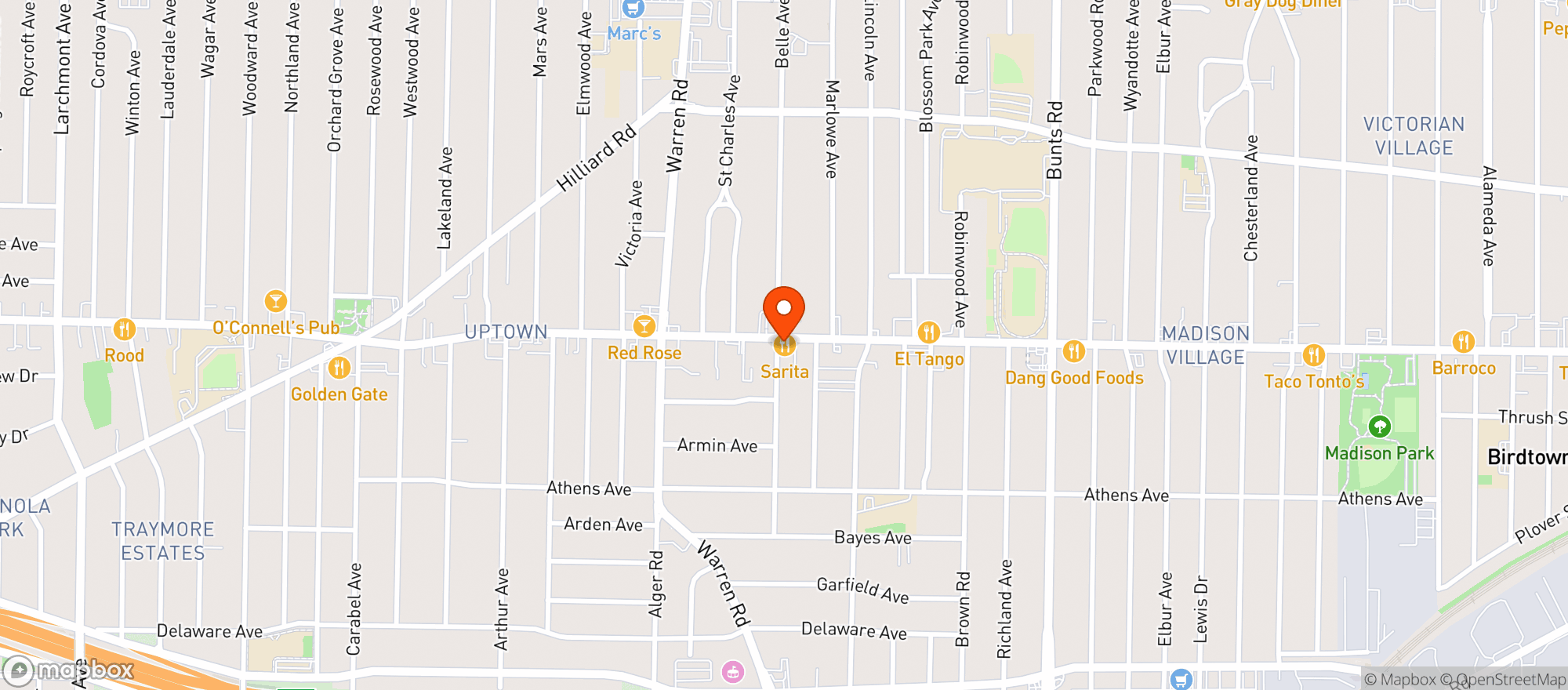 Map showing Sarita Restaurant