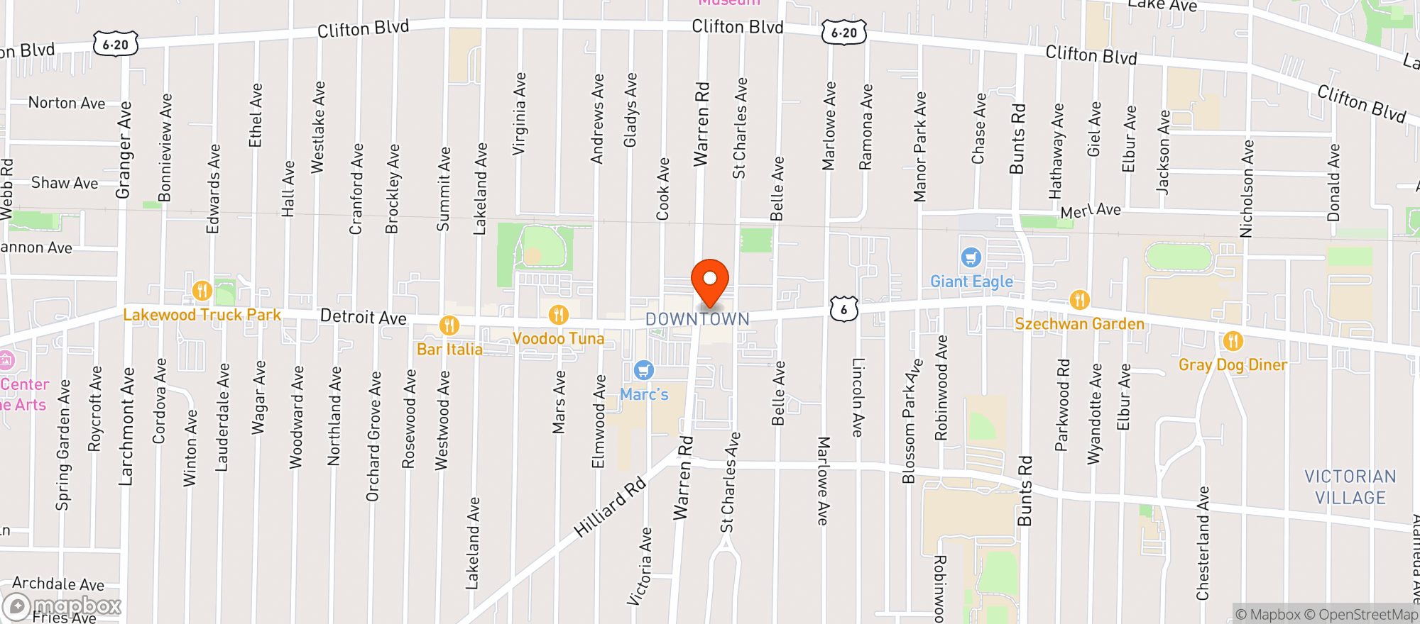 Map showing Melt Bar And Grilled