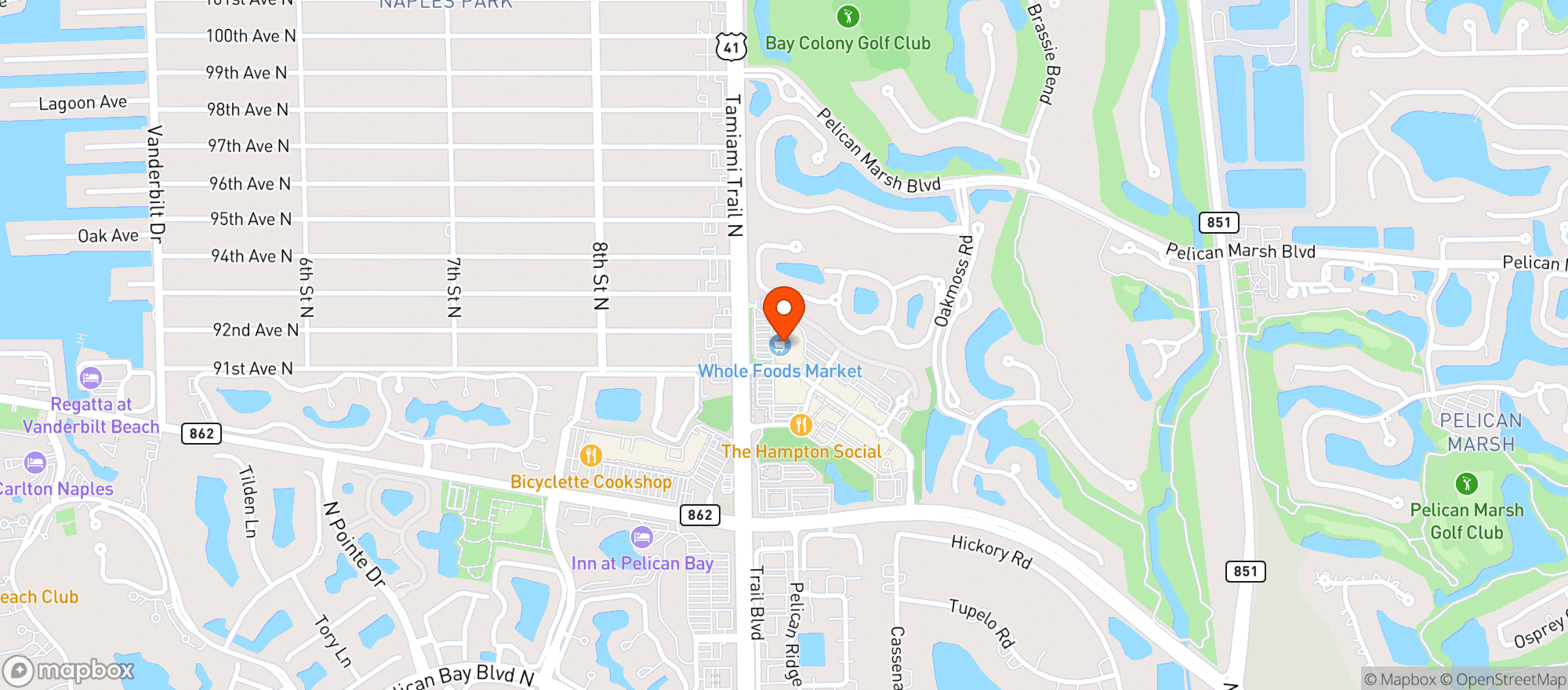 Map showing Whole Foods Market