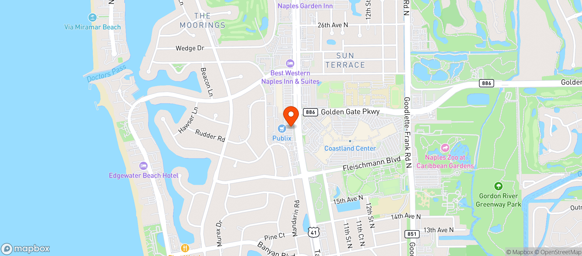 Map showing Publix