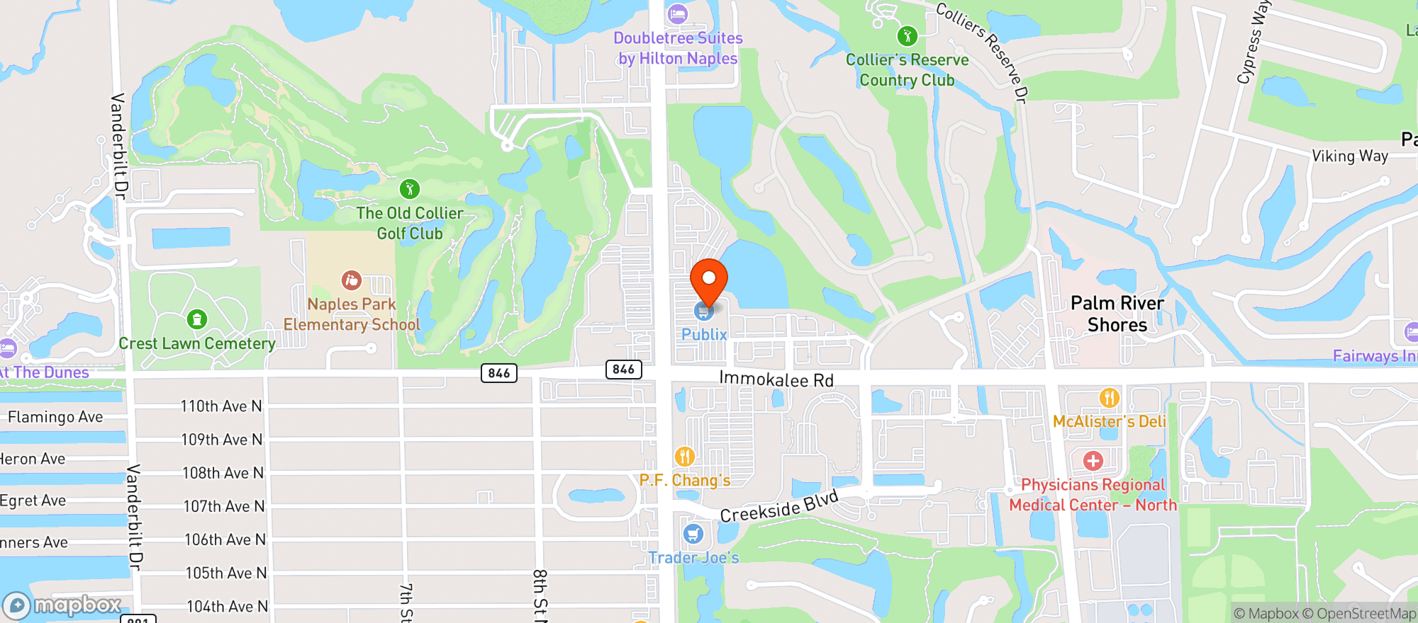 Map showing Publix