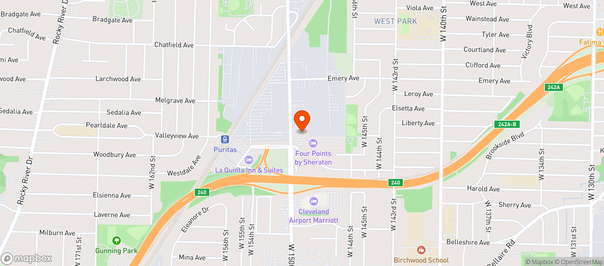 Map showing Joes Kwik Mart 272 Clvlnd