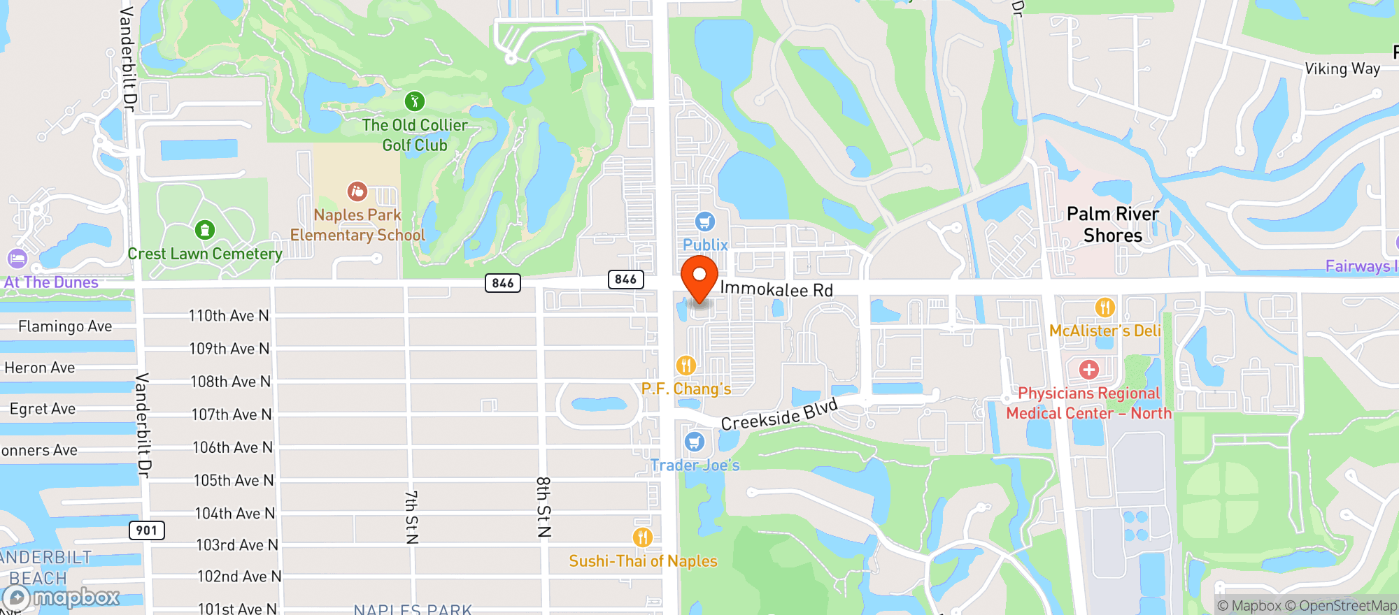 Map showing Connors Steak & Seafood