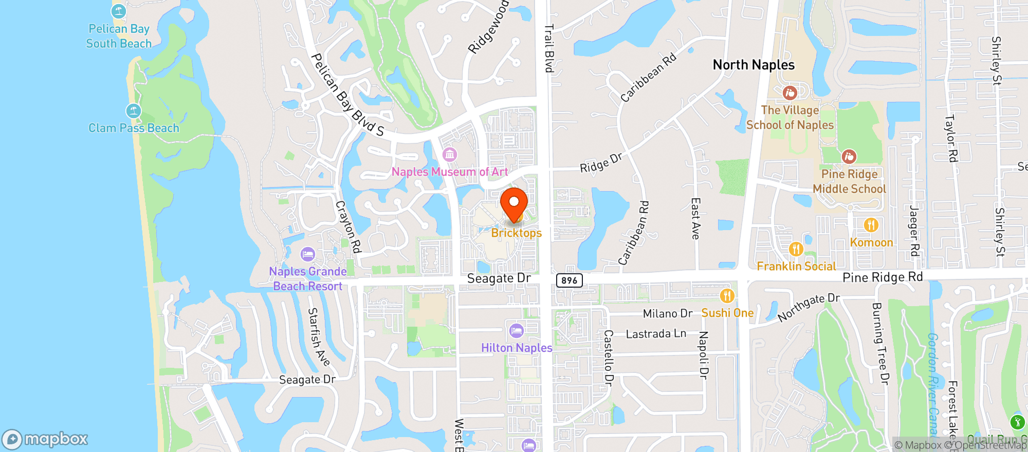 Map showing Bricktops