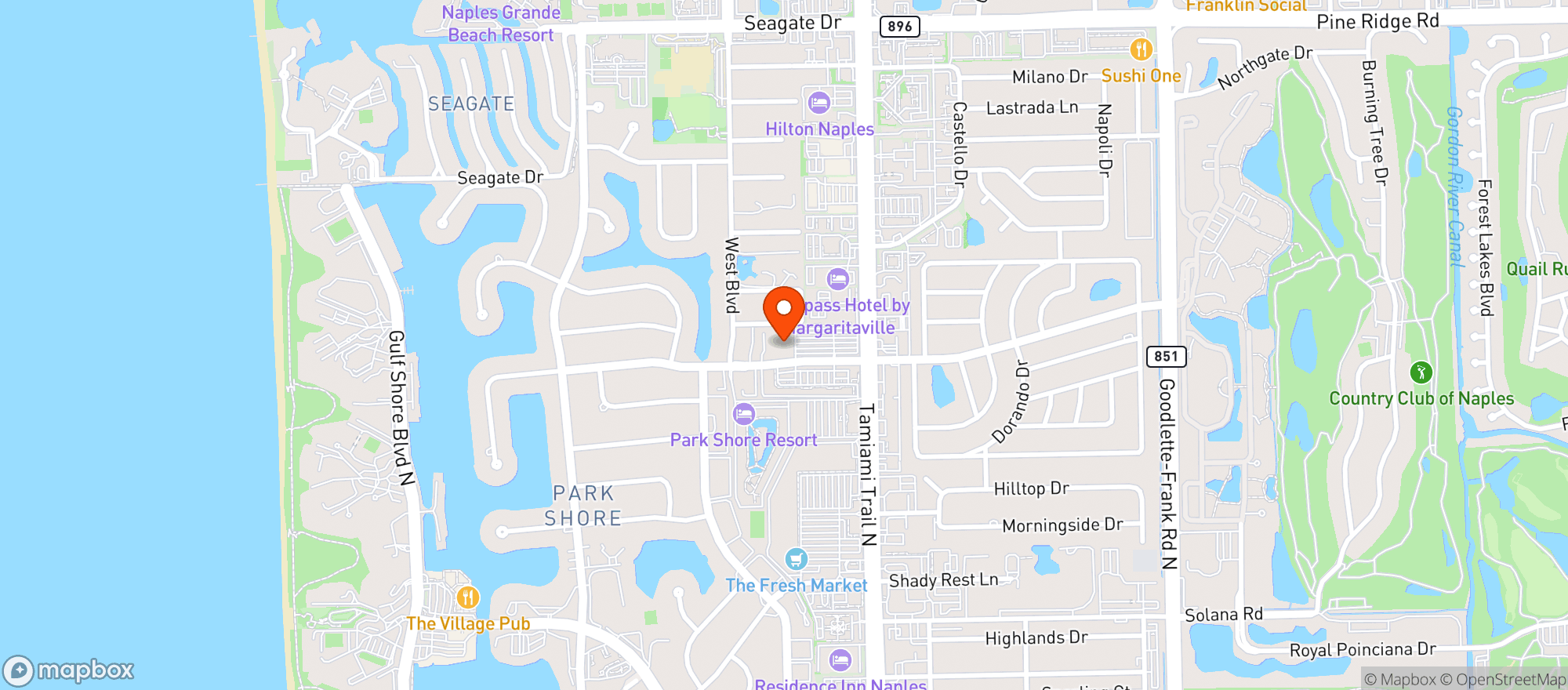 Map showing Publix