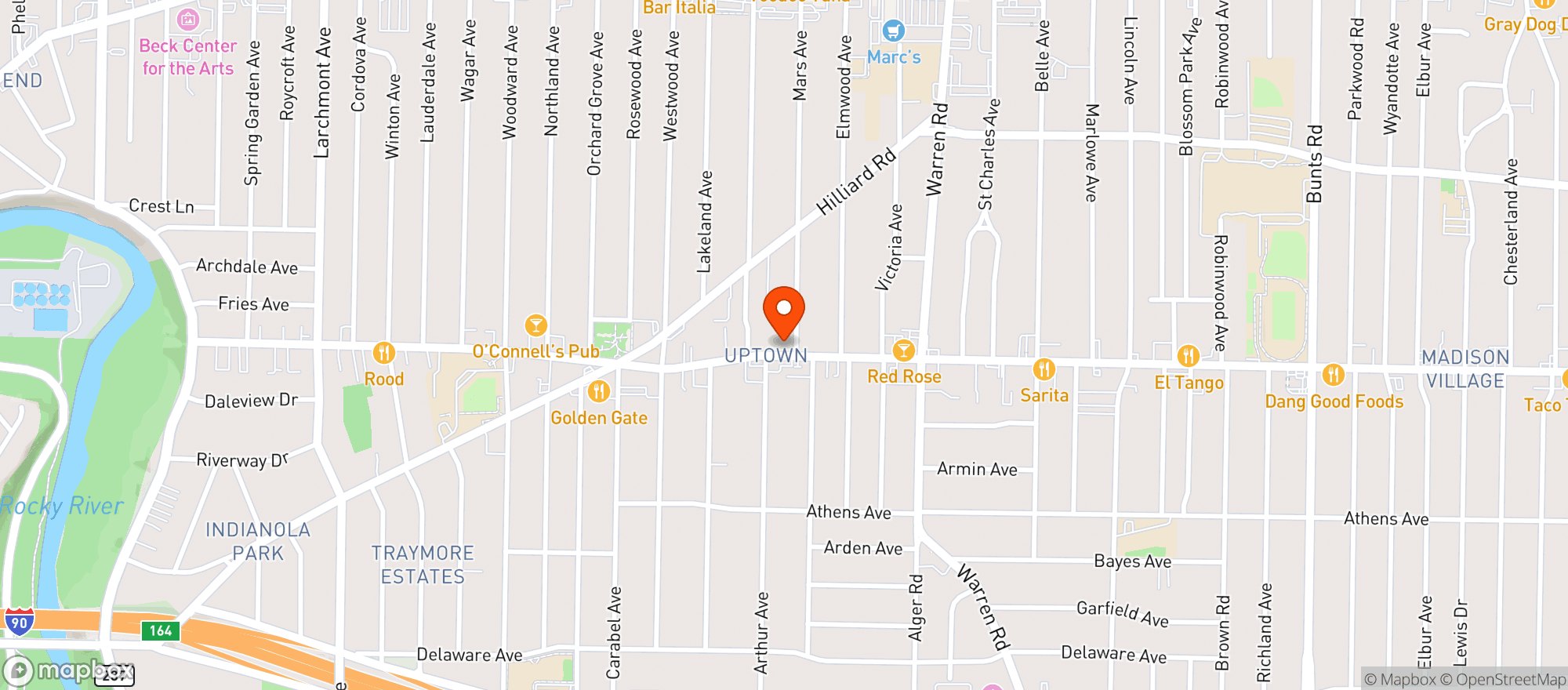 Map showing Mars Bar