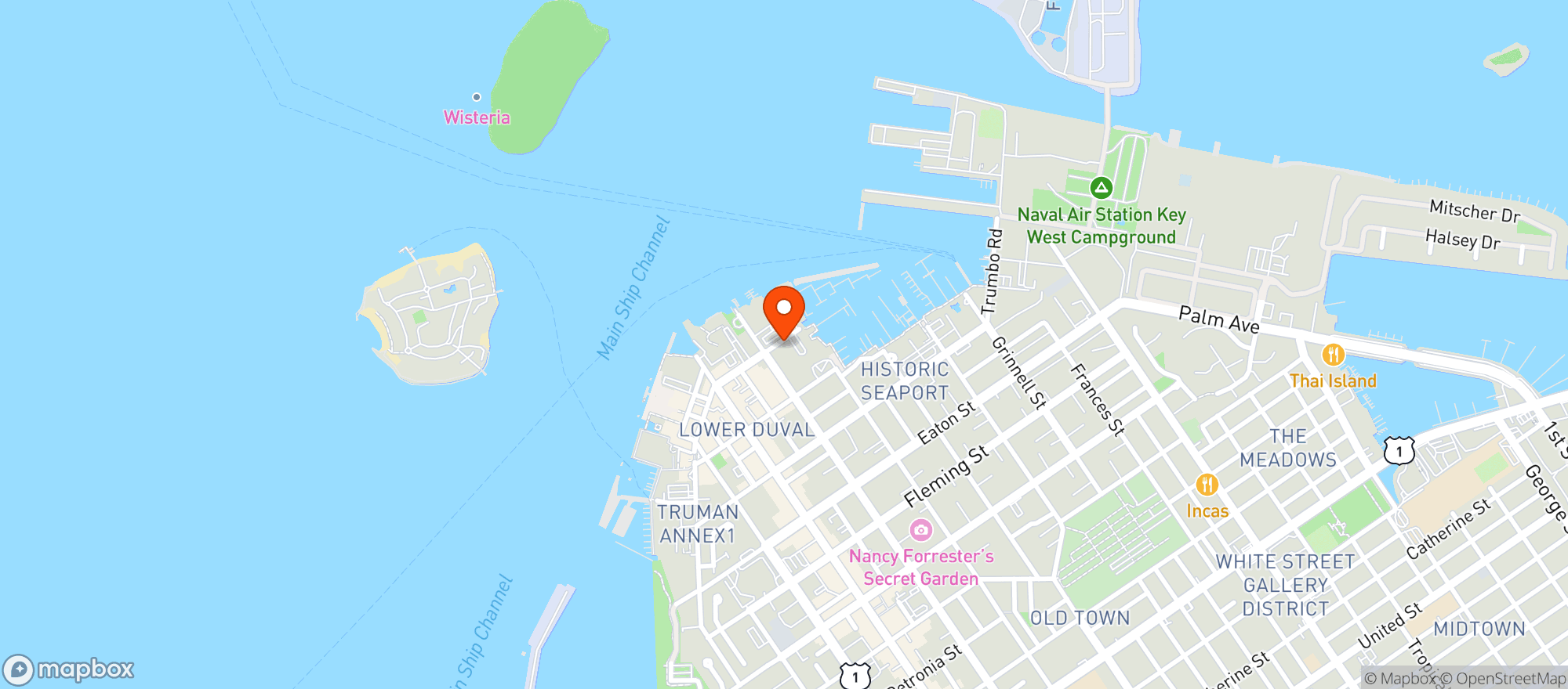 Map showing White Tarpon