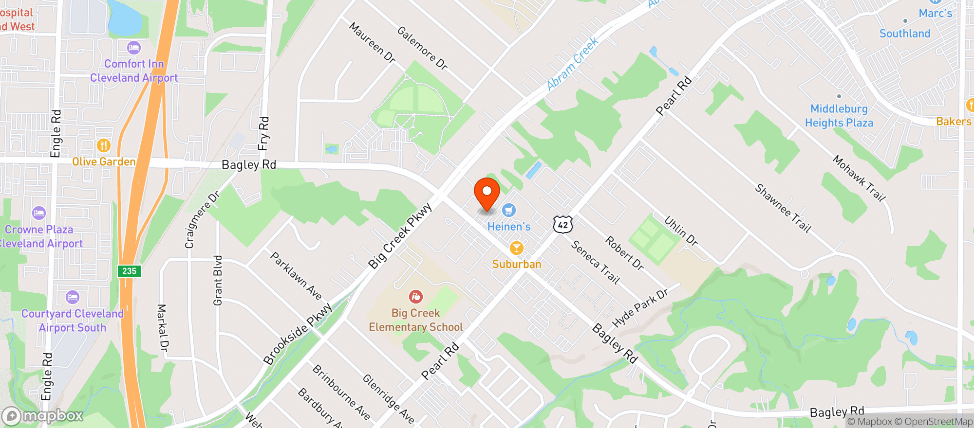 Map showing Heinens