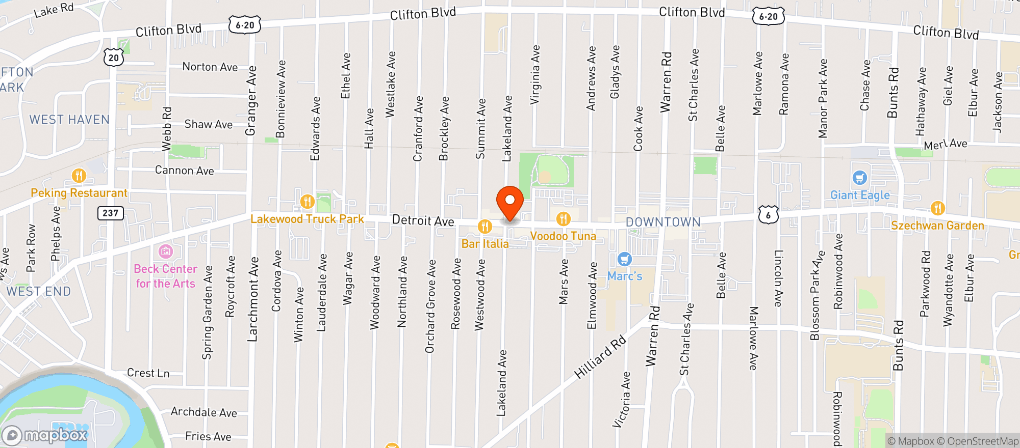 Map showing Ross Beverage